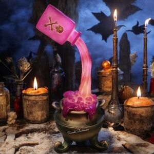 Halloween Hocus Pocus Style Light up Levitating Potion Bottle & Witch Cauldron